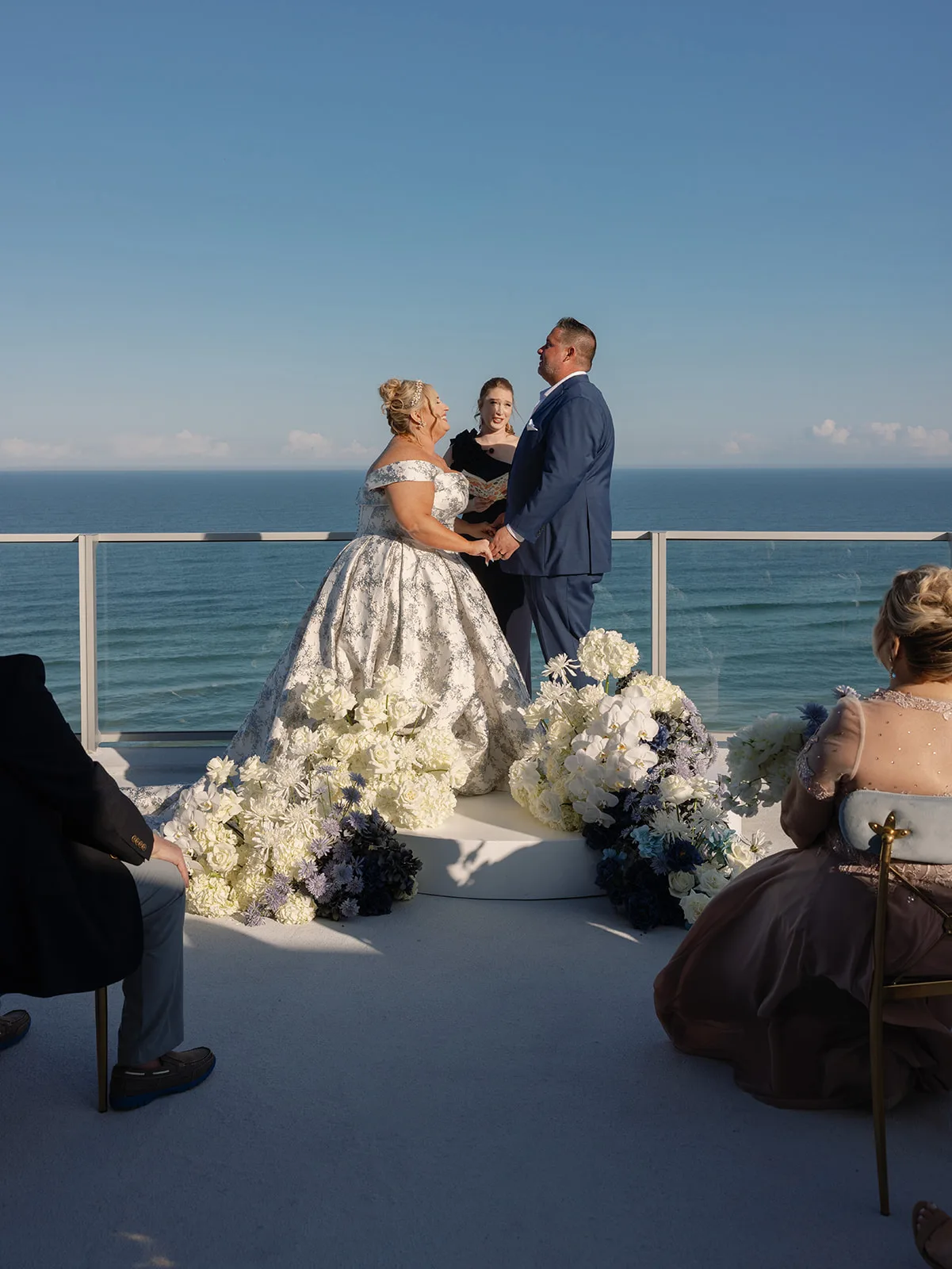 BB Cer 149 - Romantic Blush and Blue Daytona Beach Wedding Couple at their wedding ceremony