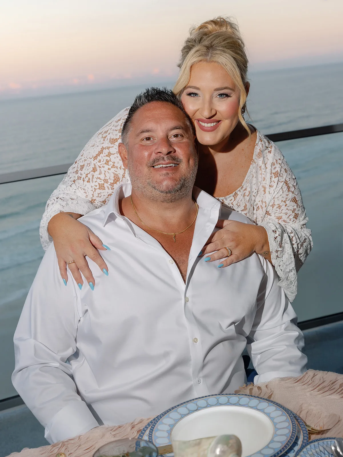 BB preview 049 - Romantic Blush and Blue Daytona Beach Wedding Bride and groom at their wedding reception