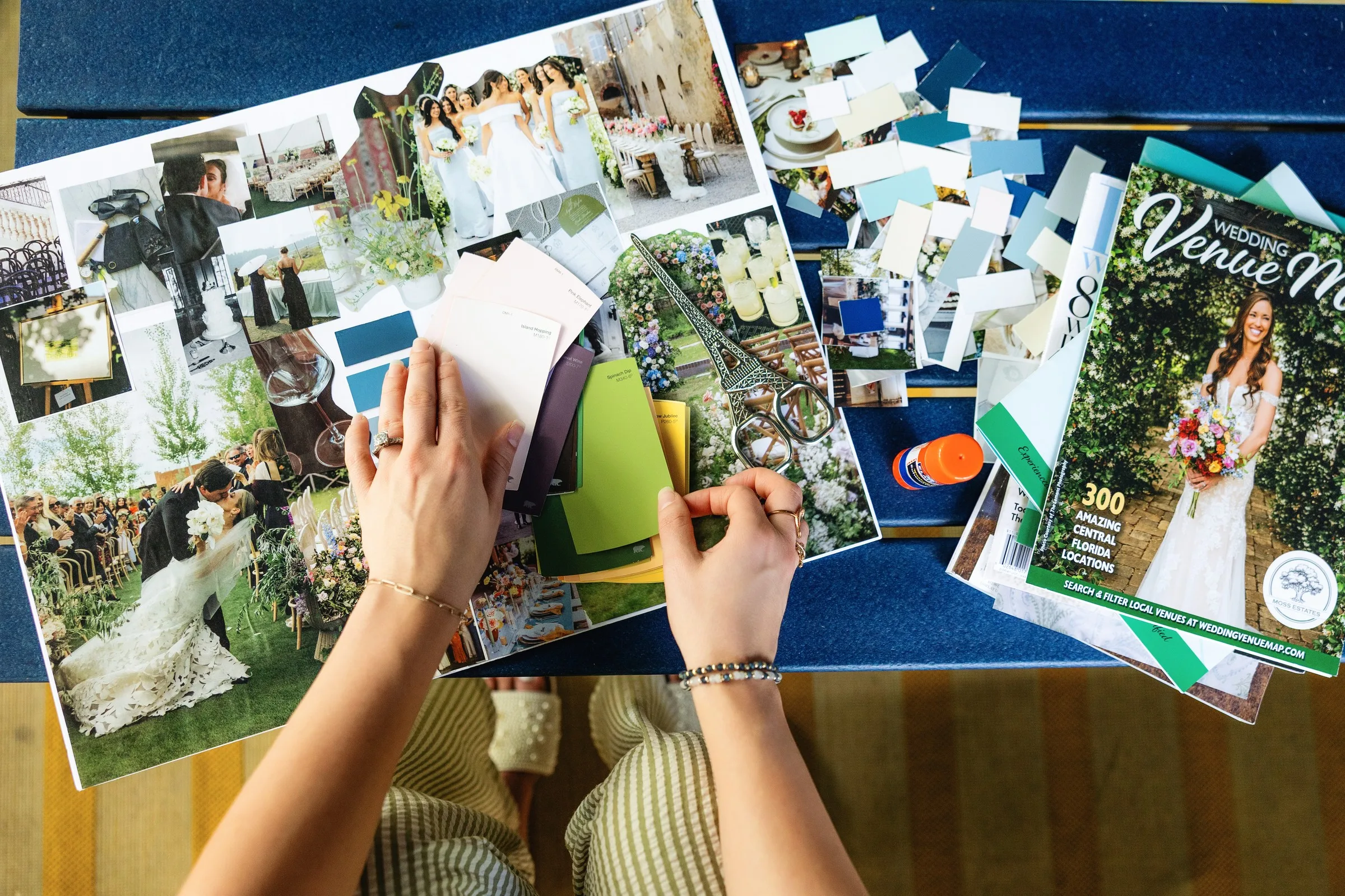 Bride Inspiration Binder - Start Here Bride to be creating an inspiration binder with clippings from wedding magazines