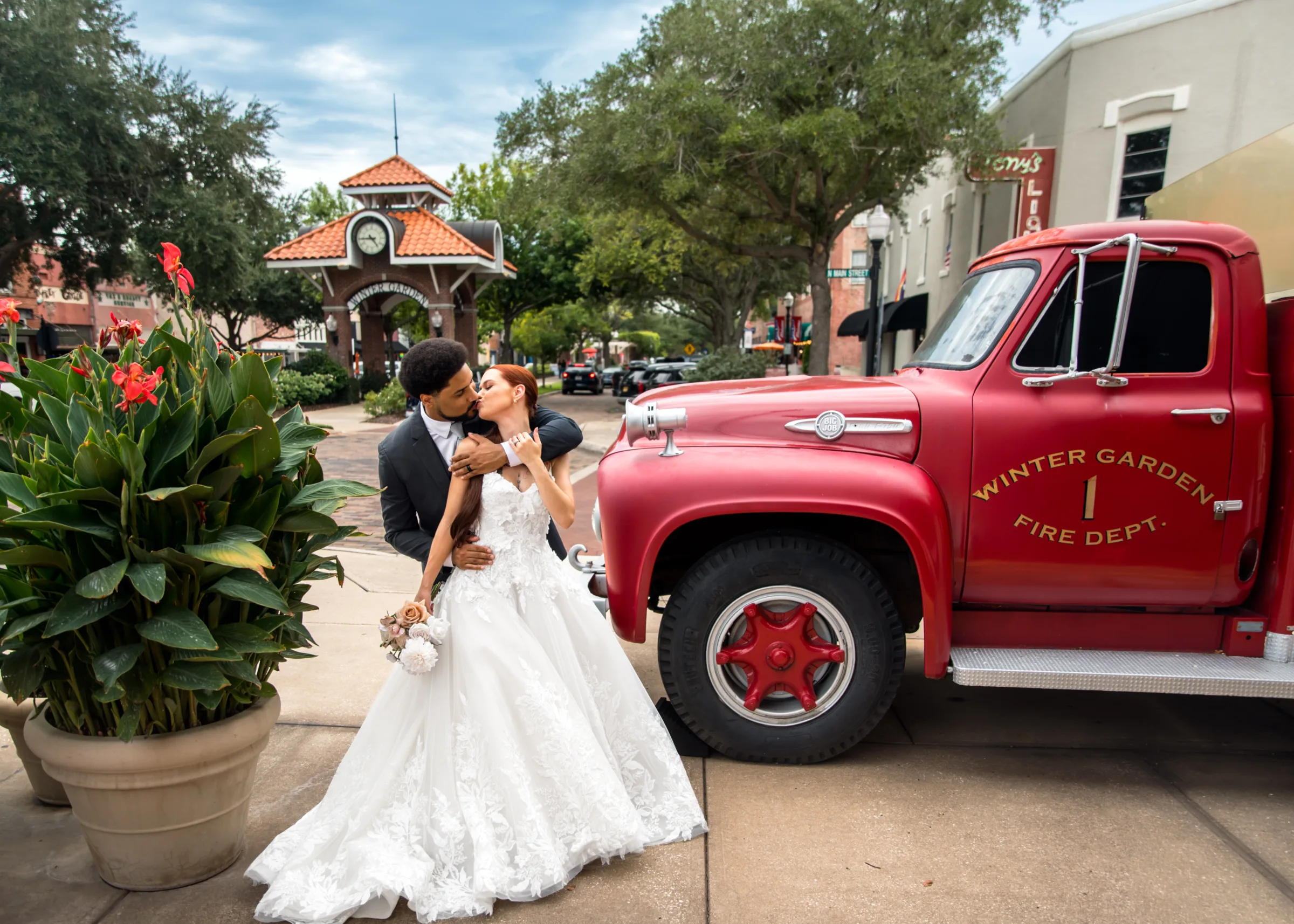 classic romantic wedding inspiration16 - Classic Romantic Wedding Inspiration at Heller Hall in Winter Garden Newly married couple in Winter Garden